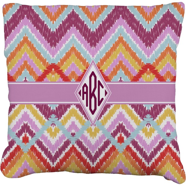 Custom Ikat Chevron Faux-Linen Throw Pillow 20" (Personalized)