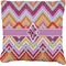 Ikat Chevron Faux-Linen Throw Pillow 20" (Personalized)
