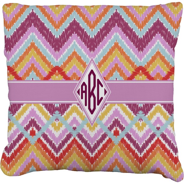 Custom Ikat Chevron Faux-Linen Throw Pillow 26" (Personalized)