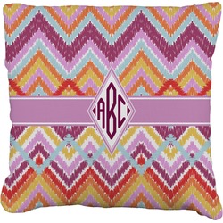 Ikat Chevron Faux-Linen Throw Pillow (Personalized)