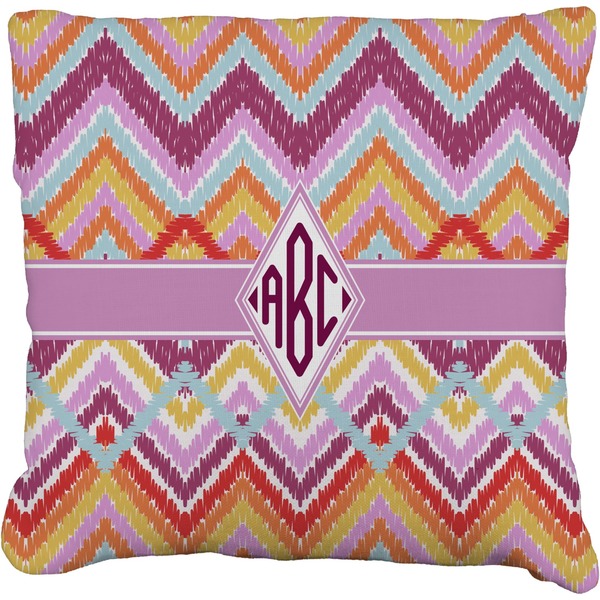 Custom Ikat Chevron Faux-Linen Throw Pillow (Personalized)