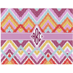 Ikat Chevron Woven Fabric Placemat - Twill w/ Monogram