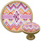 Ikat Chevron Cabinet Knob - Gold (Personalized)