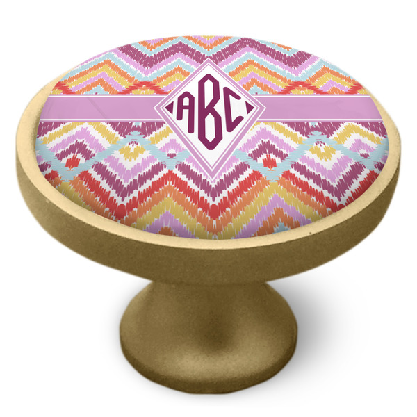 Ikat Chevron Cabinet Knob - Gold - Side