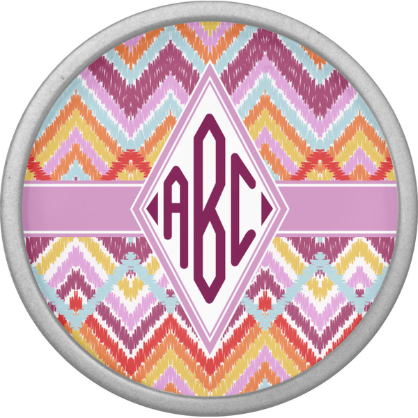 Ikat Chevron Cabinet Knob - Nickel - Front