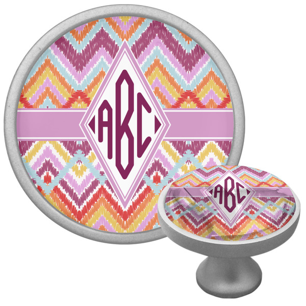 Ikat Chevron Cabinet Knob - Nickel - Multi Angle