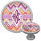 Ikat Chevron Cabinet Knob (Silver) (Personalized)