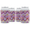 Ikat Chevron Can Cooler (12 oz) - Set of 4 w/ Monogram