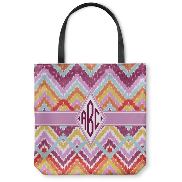 Custom Ikat Chevron Canvas Tote Bag (Personalized)