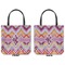 Ikat Chevron Canvas Tote - Front and Back