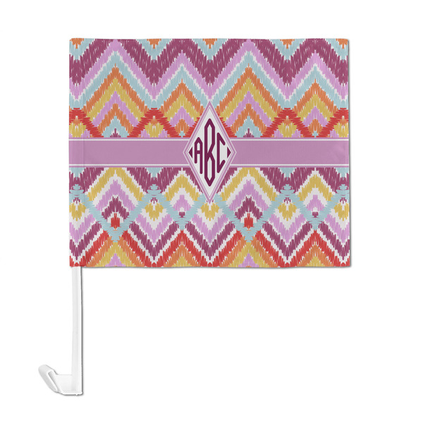 Ikat Chevron Car Flag - Large - FRONT