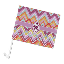 Ikat Chevron Car Flag - Large (Personalized)