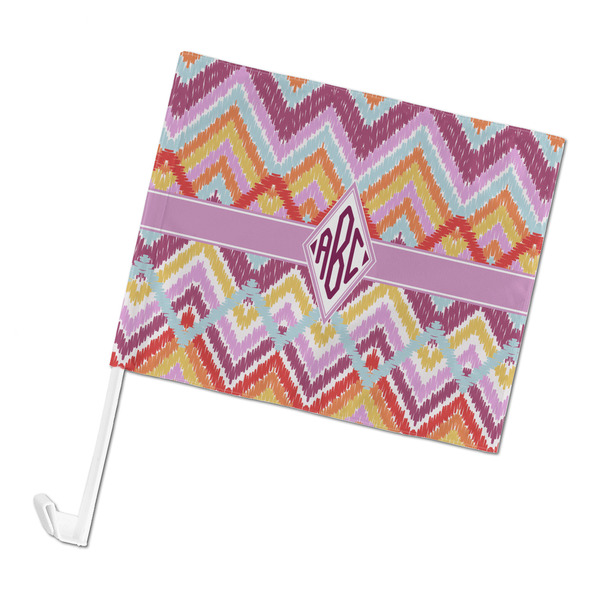 Custom Ikat Chevron Car Flag - Large (Personalized)