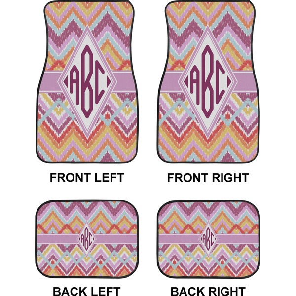 Ikat Chevron Car Floor Mats Set (2F + 2B)