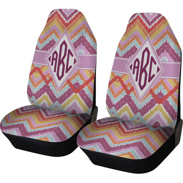 Custom Ikat Chevron Car Seat Covers (Set of Two) (Personalized)