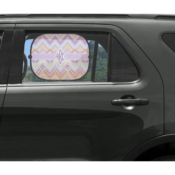 Ikat Chevron Car Sun Shade Black - In Car Window