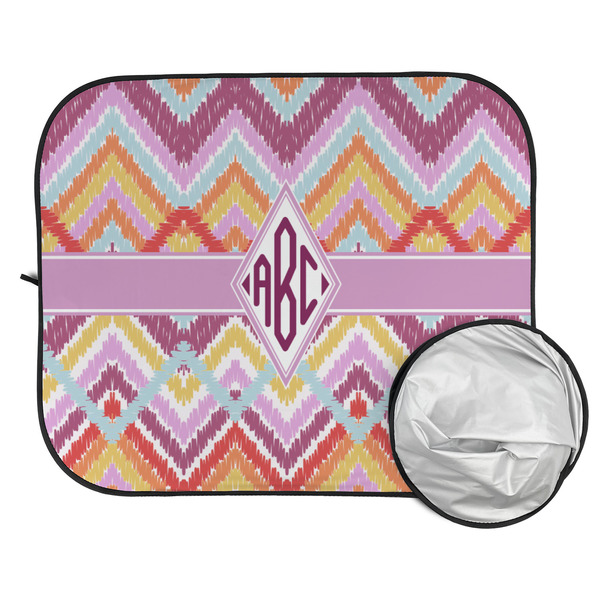 Ikat Chevron Car Sun Shades - FOLDED & UNFOLDED