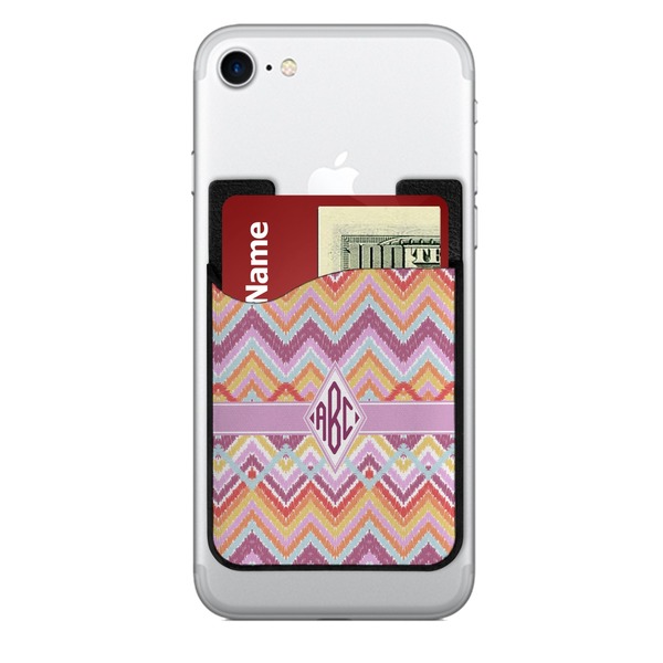Custom Ikat Chevron 2-in-1 Cell Phone Credit Card Holder & Screen Cleaner (Personalized)