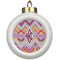 Ikat Chevron Ceramic Ball Ornament (Personalized)