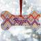 Ikat Chevron Ceramic Dog Ornament w/ Monograms