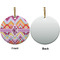 Ikat Chevron Ceramic Flat Ornament - Circle Front & Back (APPROVAL)