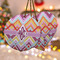 Ikat Chevron Ceramic Ornament w/ Monogram
