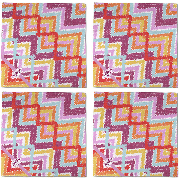 Ikat Chevron Cloth Napkins - Personalized Dinner (APPROVAL) Set of 4