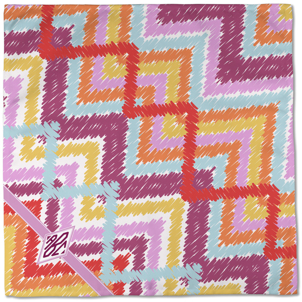 Ikat Chevron Cloth Napkins - Personalized Dinner (Full Open)