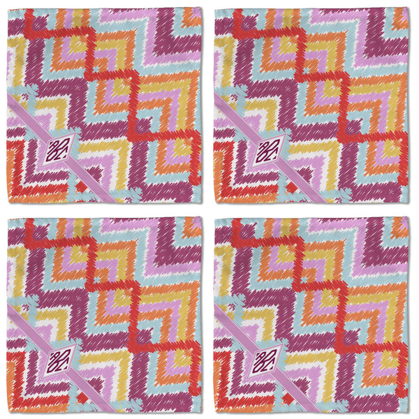 Ikat Chevron Cloth Napkins - Personalized Lunch (APPROVAL) Set of 4