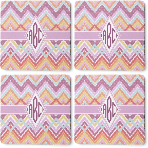 Ikat Chevron Coaster Rubber Back - Apvl