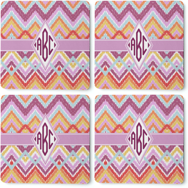 Ikat Chevron Coaster Rubber Back - Apvl