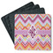 Ikat Chevron Square Rubber Backed Coasters - Set of 4 (Personalized)