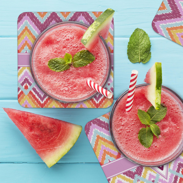 Ikat Chevron Coaster Set - LIFESTYLE