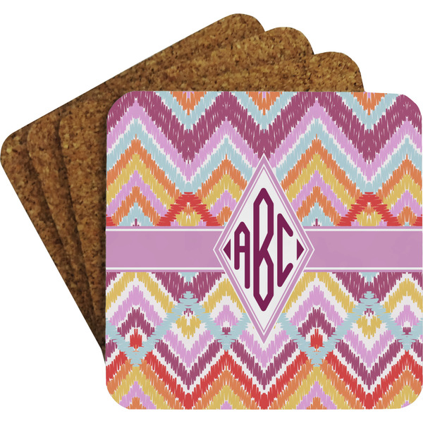 Ikat Chevron Coaster Set (Personalized)