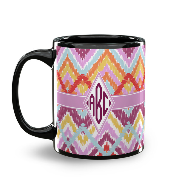 Ikat Chevron Coffee Mug - 11 oz - Black