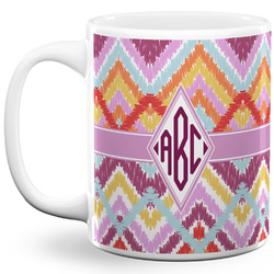 Ikat Chevron 11 Oz Coffee Mug - White (Personalized)