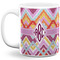 Ikat Chevron 11 Oz Coffee Mug - White (Personalized)