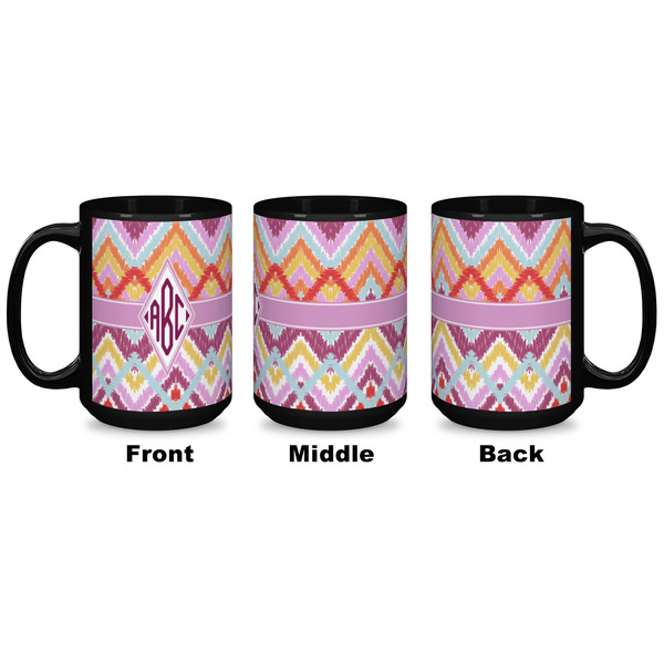Ikat Chevron Coffee Mug - 15 oz - Black APPROVAL
