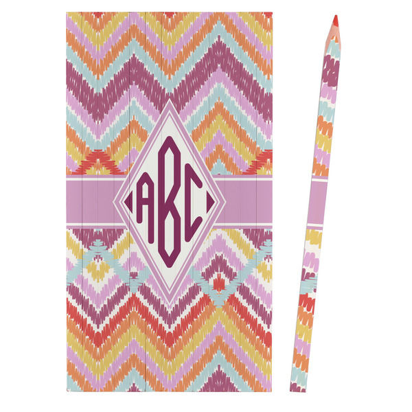 Ikat Chevron Colored Pencils - Front View