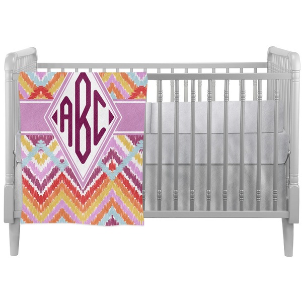 Custom Ikat Chevron Crib Comforter / Quilt (Personalized)