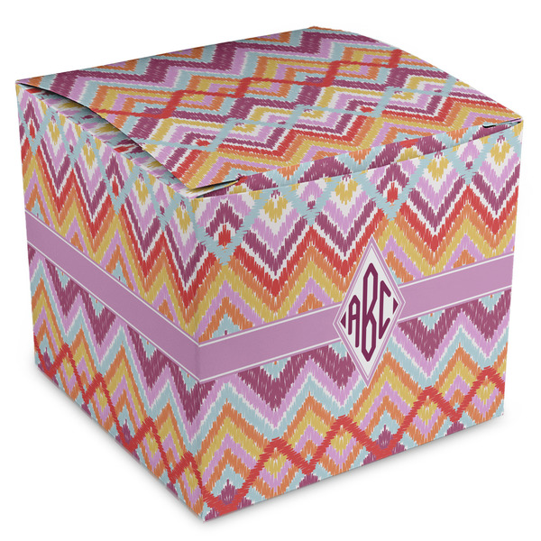 Custom Ikat Chevron Cube Favor Gift Boxes (Personalized)