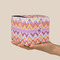 Ikat Chevron Cube Favor Gift Box - On Hand - Scale View