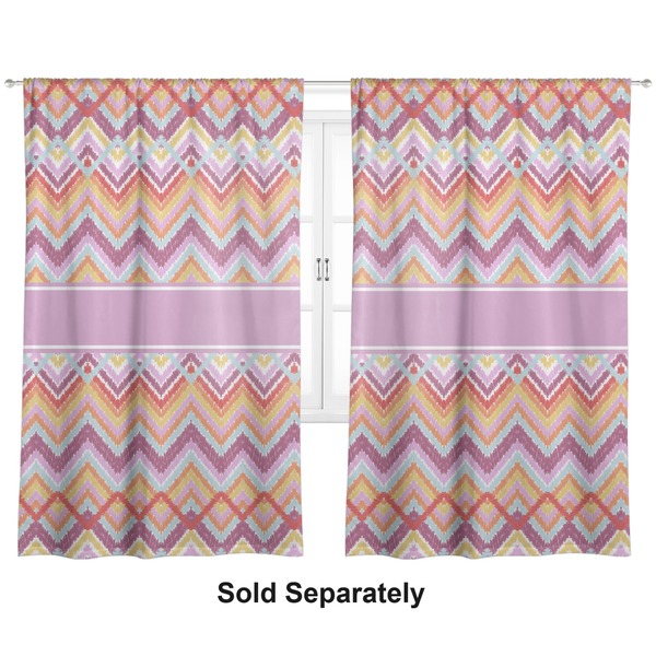 Custom Ikat Chevron Curtain Panel - Custom Size