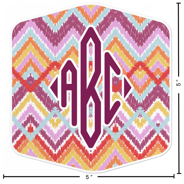 Ikat Chevron Custom Shape Iron On Patches - L - APPROVAL