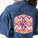 Ikat Chevron Twill Iron On Patch - Custom Shape - 3XL (Personalized)