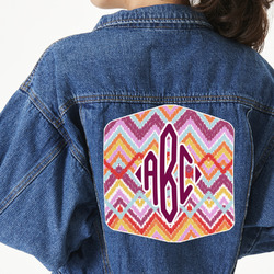Ikat Chevron Twill Iron On Patch - Custom Shape - 3XL (Personalized)