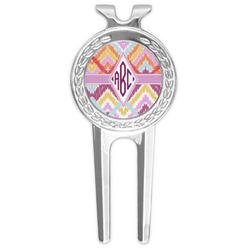 Ikat Chevron Golf Divot Tool & Ball Marker (Personalized)