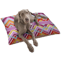 Ikat Chevron Dog Bed - Large w/ Monogram