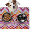 Ikat Chevron Dog Food Mat - Medium w/ Monogram