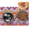 Ikat Chevron Dog Food Mat - Small w/ Monogram